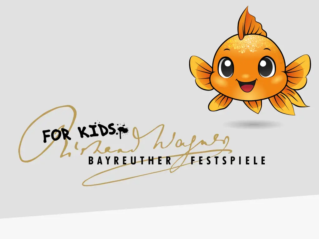 Logo of the Children's Opera featuring the current mascot, a goldfish